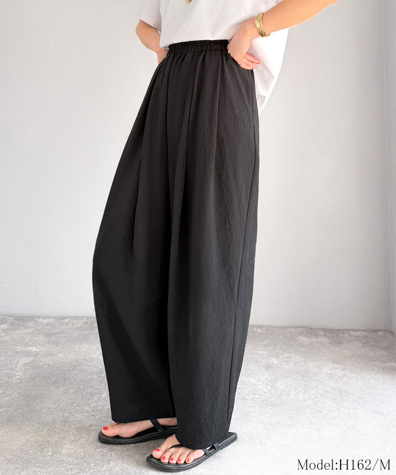 【 クラシカルエルフ classical elf 】【接触冷感機能付き】 イージーパンツ レディース 大きいサイズ ボトムス パンツ タック コクーンパンツ 楽ちん | classicalelf | 02