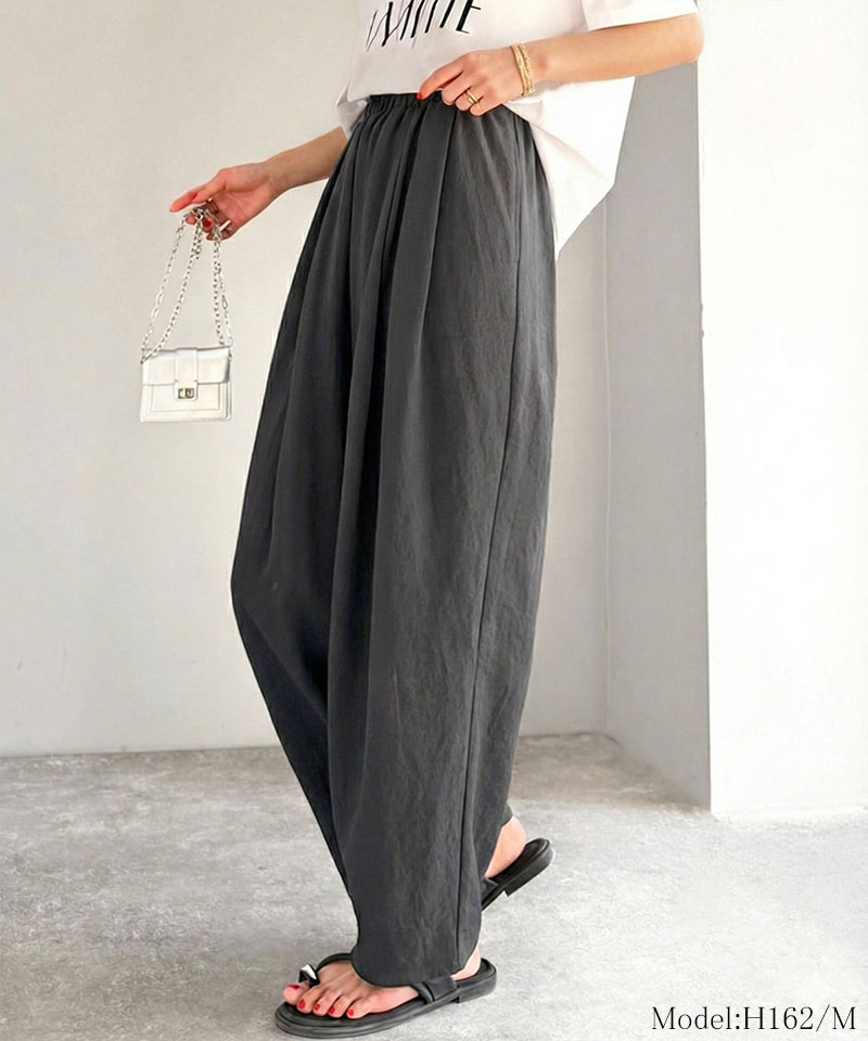 【 クラシカルエルフ classical elf 】【接触冷感機能付き】 イージーパンツ レディース 大きいサイズ ボトムス パンツ タック コクーンパンツ 楽ちん | classicalelf | 05