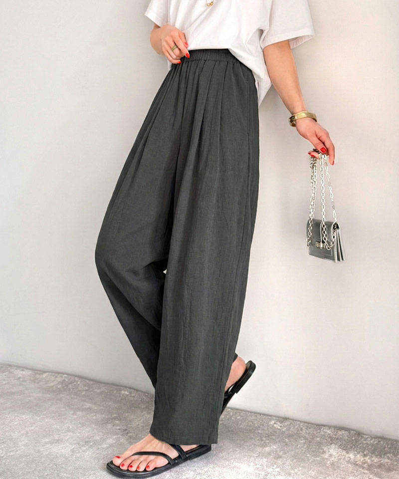 【 クラシカルエルフ classical elf 】【接触冷感機能付き】 イージーパンツ レディース 大きいサイズ ボトムス パンツ タック コクーンパンツ 楽ちん | classicalelf | 06