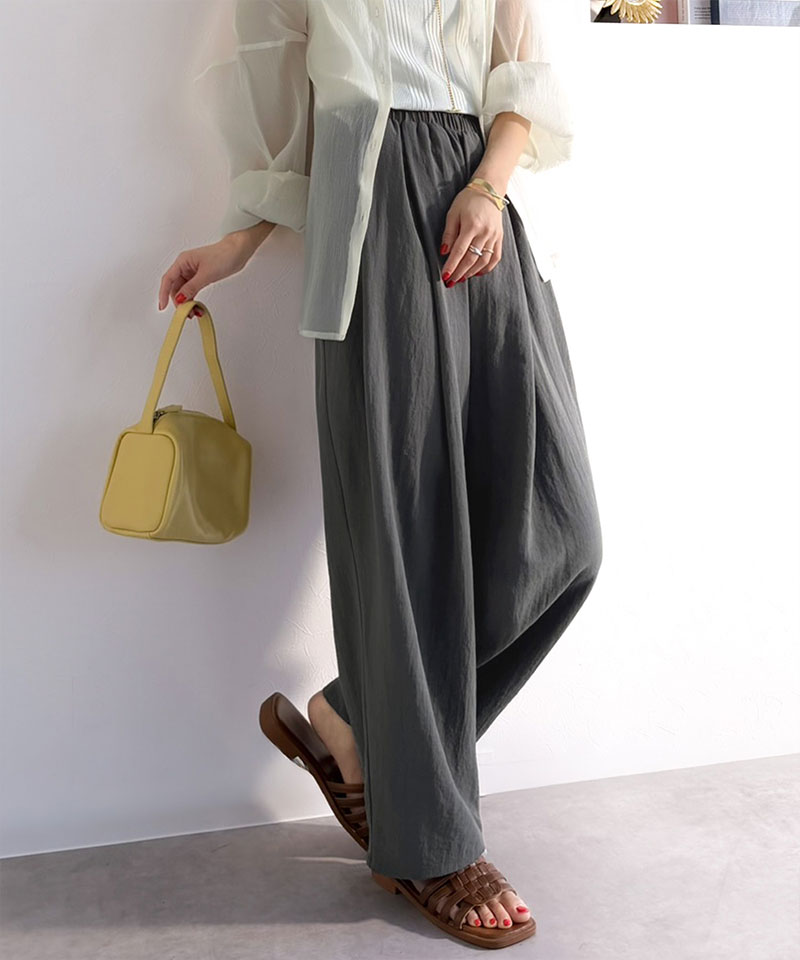 【 クラシカルエルフ classical elf 】【接触冷感機能付き】 イージーパンツ レディース 大きいサイズ ボトムス パンツ タック コクーンパンツ 楽ちん | classicalelf | 07