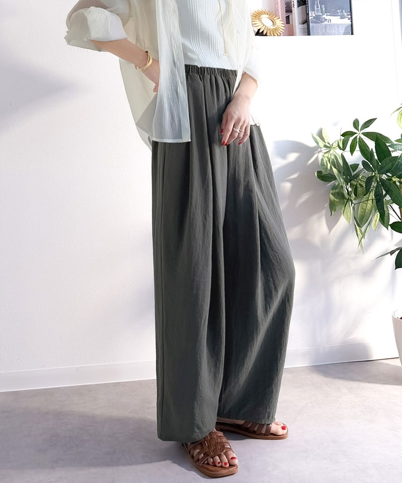 【 クラシカルエルフ classical elf 】【接触冷感機能付き】 イージーパンツ レディース 大きいサイズ ボトムス パンツ タック コクーンパンツ 楽ちん | classicalelf | 08