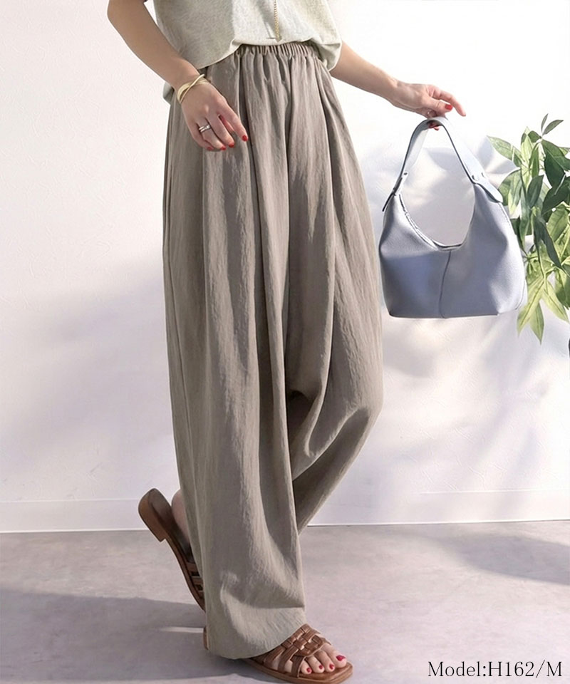 【 クラシカルエルフ classical elf 】【接触冷感機能付き】 イージーパンツ レディース 大きいサイズ ボトムス パンツ タック コクーンパンツ 楽ちん | classicalelf | 09