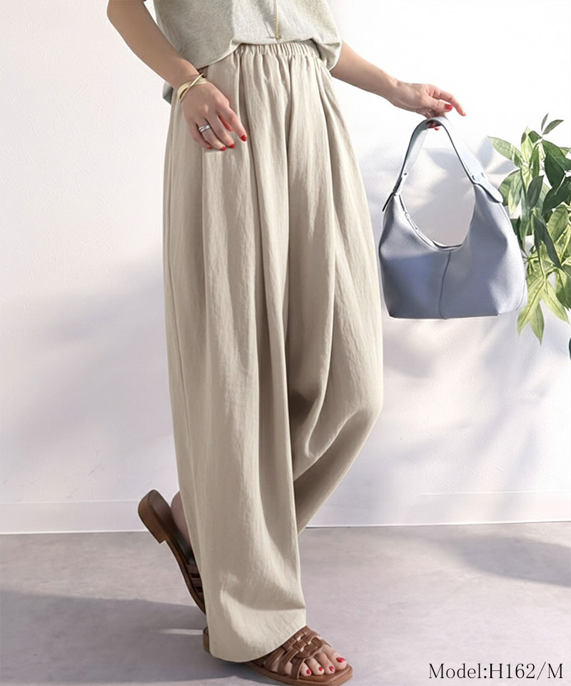 【 クラシカルエルフ classical elf 】【接触冷感機能付き】 イージーパンツ レディース 大きいサイズ ボトムス パンツ タック コクーンパンツ 楽ちん | classicalelf | 12