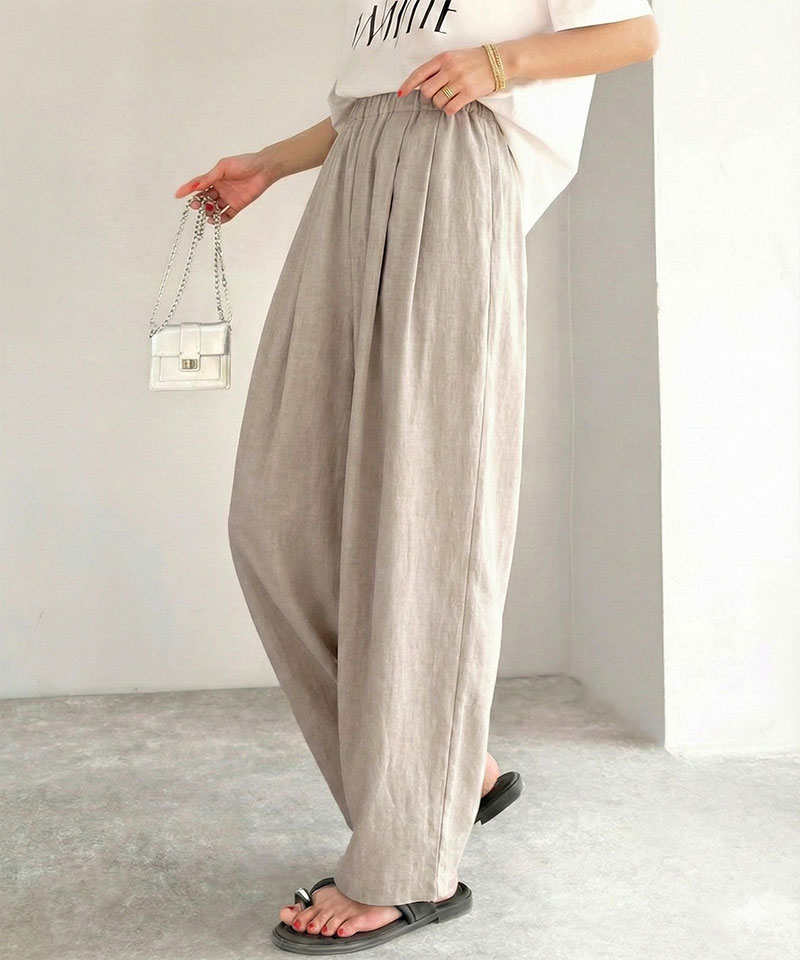 【 クラシカルエルフ classical elf 】【接触冷感機能付き】 イージーパンツ レディース 大きいサイズ ボトムス パンツ タック コクーンパンツ 楽ちん | classicalelf | 13