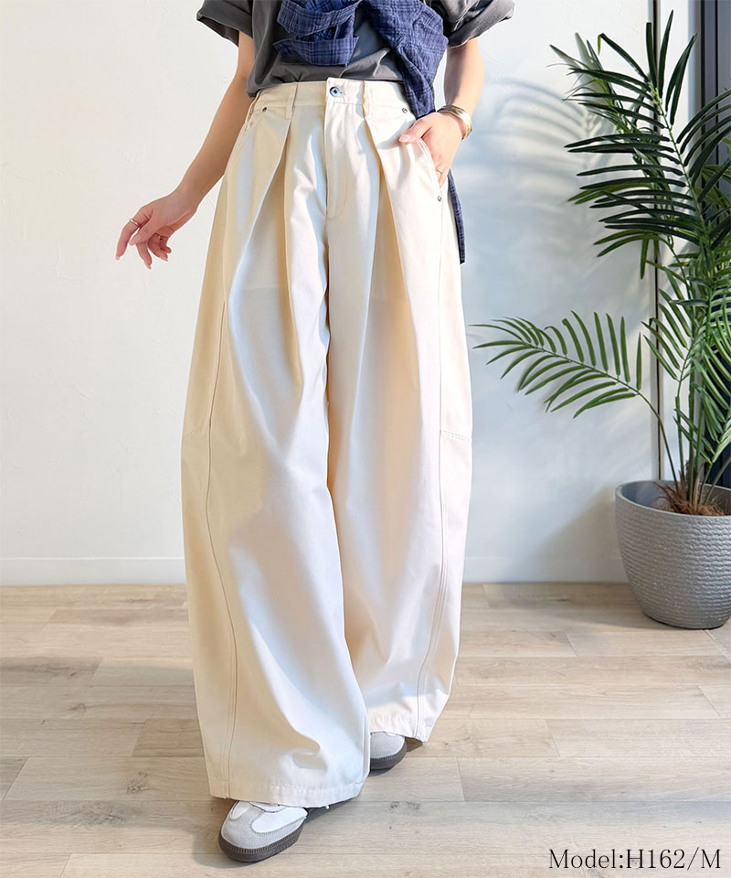 【 クラシカルエルフ classical elf 】ボトムス パンツ レディース 旬なワイドシルエット タック バレル レッグパンツ 大きいサイズ 春 夏 2026ss | classicalelf | 02