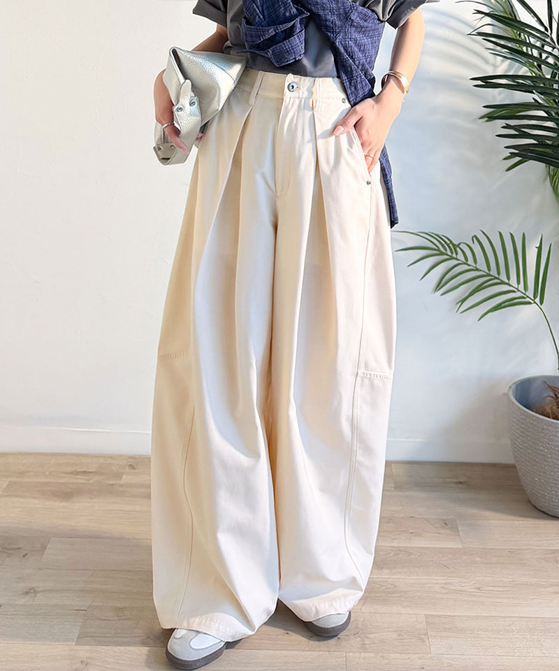 【 クラシカルエルフ classical elf 】ボトムス パンツ レディース 旬なワイドシルエット タック バレル レッグパンツ 大きいサイズ 春 夏 2026ss | classicalelf | 03