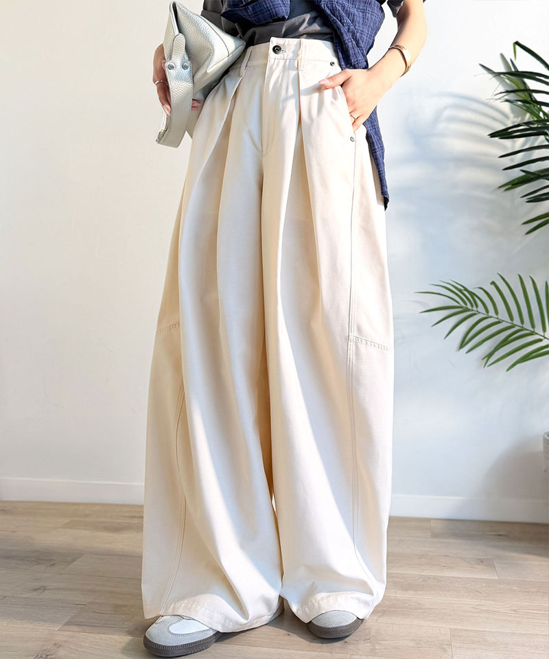 【 クラシカルエルフ classical elf 】ボトムス パンツ レディース 旬なワイドシルエット タック バレル レッグパンツ 大きいサイズ 春 夏 2026ss | classicalelf | 05