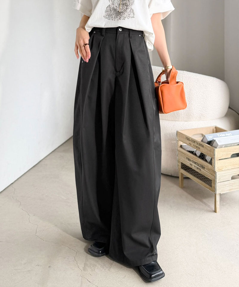 【 クラシカルエルフ classical elf 】ボトムス パンツ レディース 旬なワイドシルエット タック バレル レッグパンツ 大きいサイズ 春 夏 2026ss | classicalelf | 09