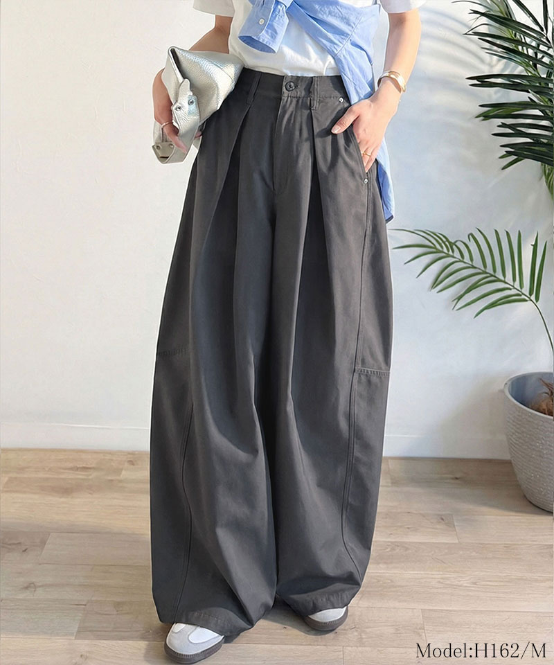 【 クラシカルエルフ classical elf 】ボトムス パンツ レディース 旬なワイドシルエット タック バレル レッグパンツ 大きいサイズ 春 夏 2026ss | classicalelf | 12