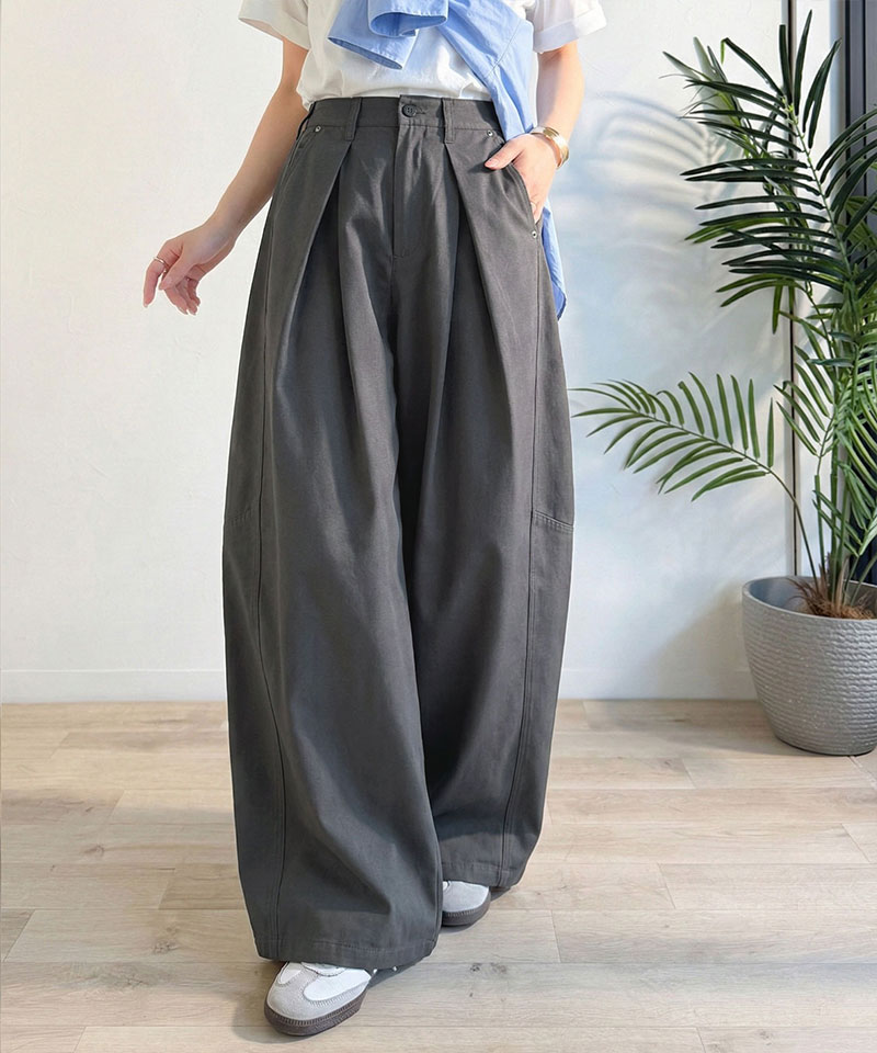 【 クラシカルエルフ classical elf 】ボトムス パンツ レディース 旬なワイドシルエット タック バレル レッグパンツ 大きいサイズ 春 夏 2026ss | classicalelf | 13