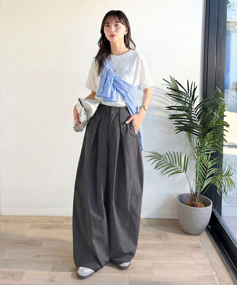 【 クラシカルエルフ classical elf 】ボトムス パンツ レディース 旬なワイドシルエット タック バレル レッグパンツ 大きいサイズ 春 夏 2026ss | classicalelf | 14