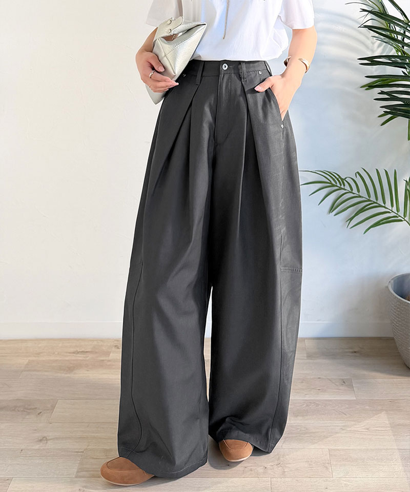 【 クラシカルエルフ classical elf 】ボトムス パンツ レディース 旬なワイドシルエット タック バレル レッグパンツ 大きいサイズ 春 夏 2026ss | classicalelf | 15