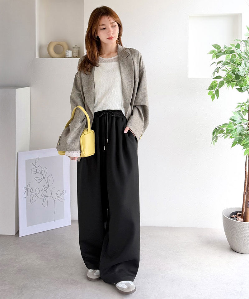 【 クラシカルエルフ classical elf 】 ボトムス パンツ レディース オーバーサイズ ２タック イージーパンツ ワイド ダンボール素材 お洒落 | classicalelf | 03