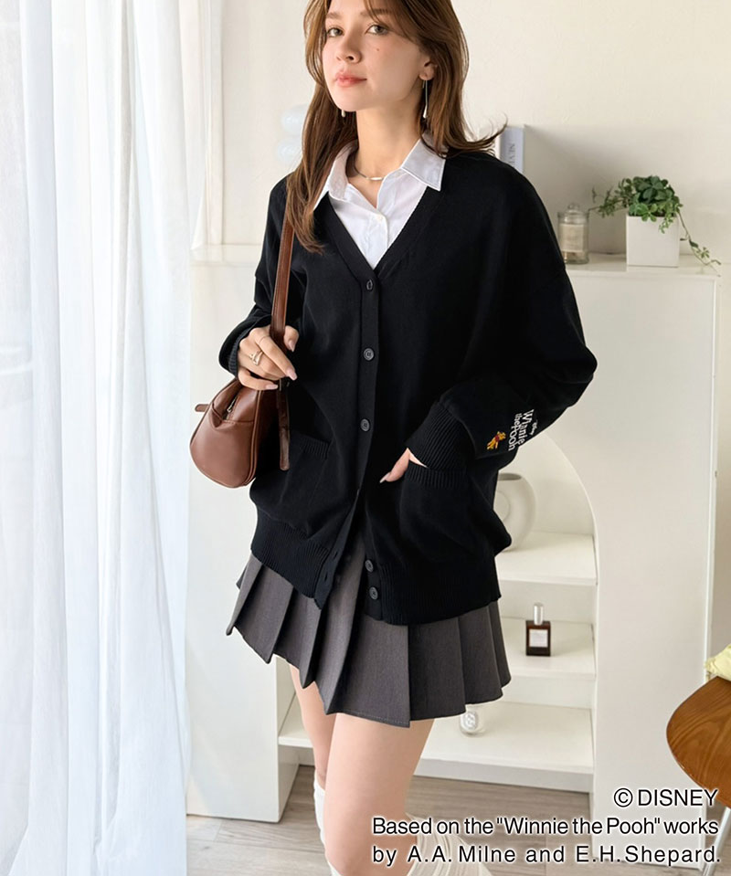 【 クラシカルエルフ classical elf 】 カーディガン レディース 春夏 トップス ディズニー 袖刺繍 大人プレッピー 遊び心 カジュアル Vネック | classicalelf | 06