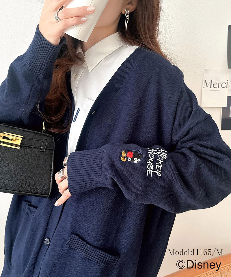 【 クラシカルエルフ classical elf 】 カーディガン レディース 春夏 トップス ディズニー 袖刺繍 大人プレッピー 遊び心 カジュアル Vネック | classicalelf | 12