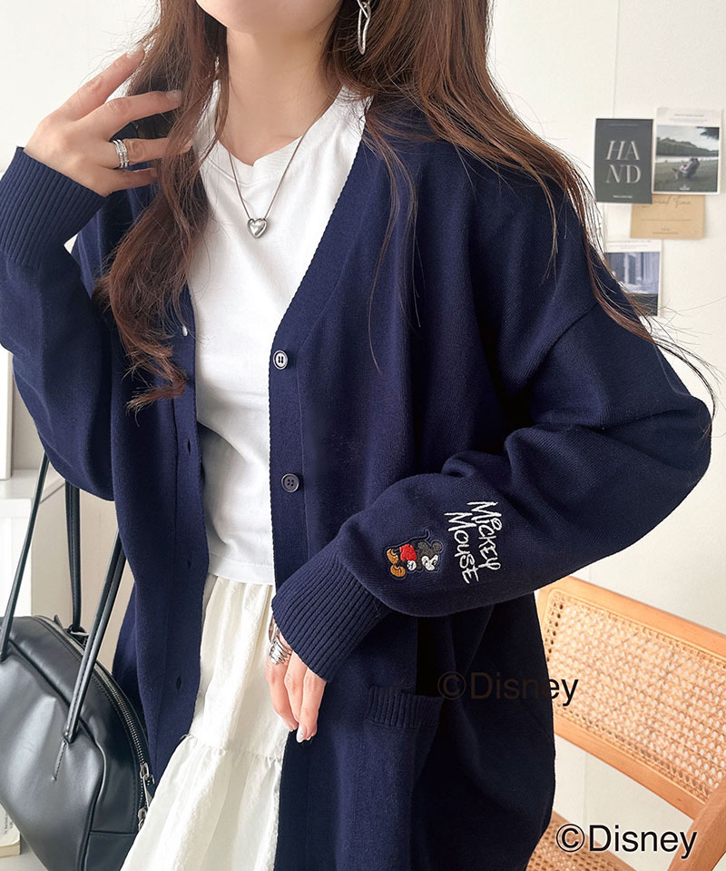 【 クラシカルエルフ classical elf 】 カーディガン レディース 春夏 トップス ディズニー 袖刺繍 大人プレッピー 遊び心 カジュアル Vネック | classicalelf | 15