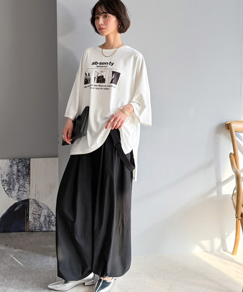 【 クラシカルエルフ classical elf 】 tシャツ レディース 半袖 トップス カットソー フォトグラフィック オーバーサイズ モノクロ フォトプリント | classicalelf | 04