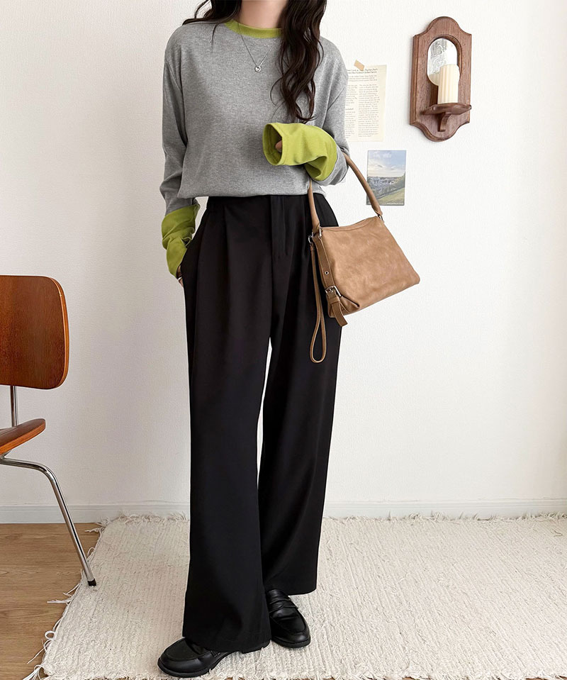 【 クラシカルエルフ classical elf 】 トップス ニット レディース 袖配色切り替え リブニット プルオーバー 長袖 指穴付き レイヤード 重ね着 | classicalelf | 08