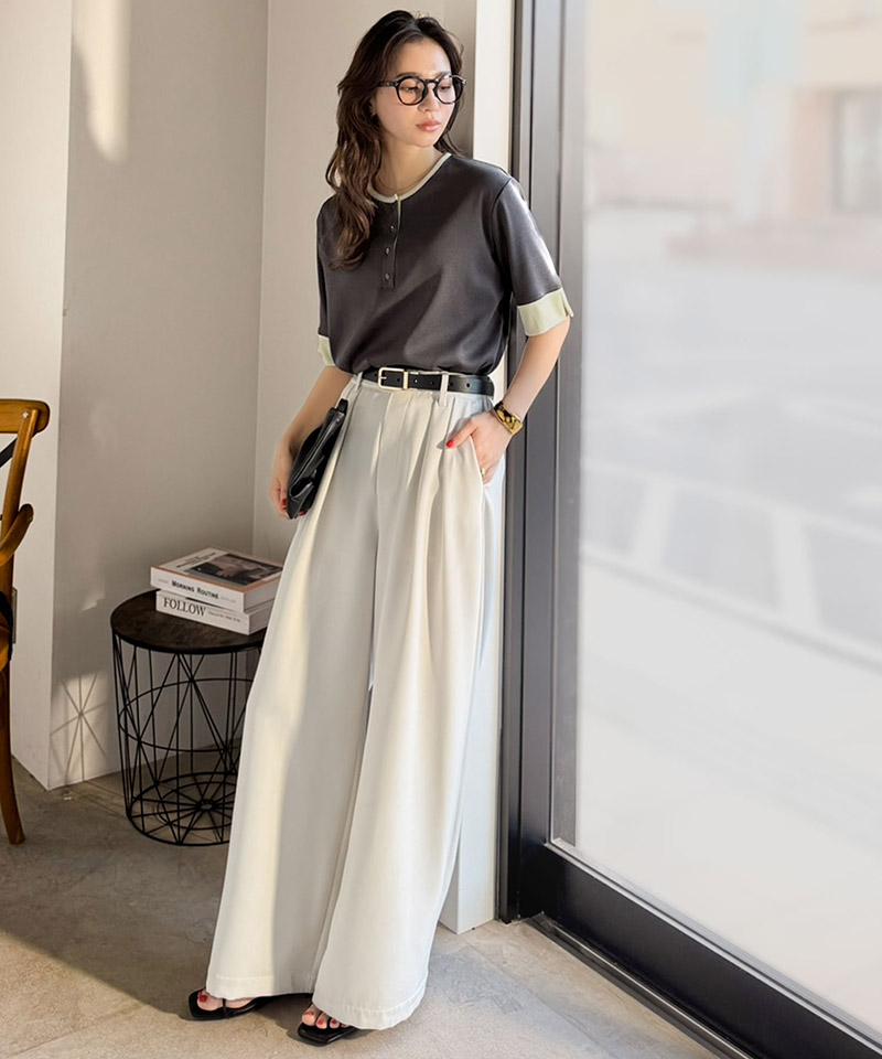 【 クラシカルエルフ classical elf 】 Tシャツ レディース 半袖 カットソー ヘンリーネック テレコ素材 | classicalelf | 10