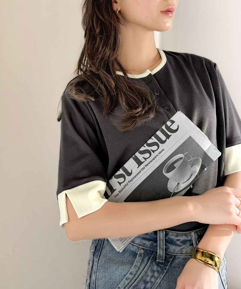 【 クラシカルエルフ classical elf 】 Tシャツ レディース 半袖 カットソー ヘンリーネック テレコ素材 | classicalelf | 11