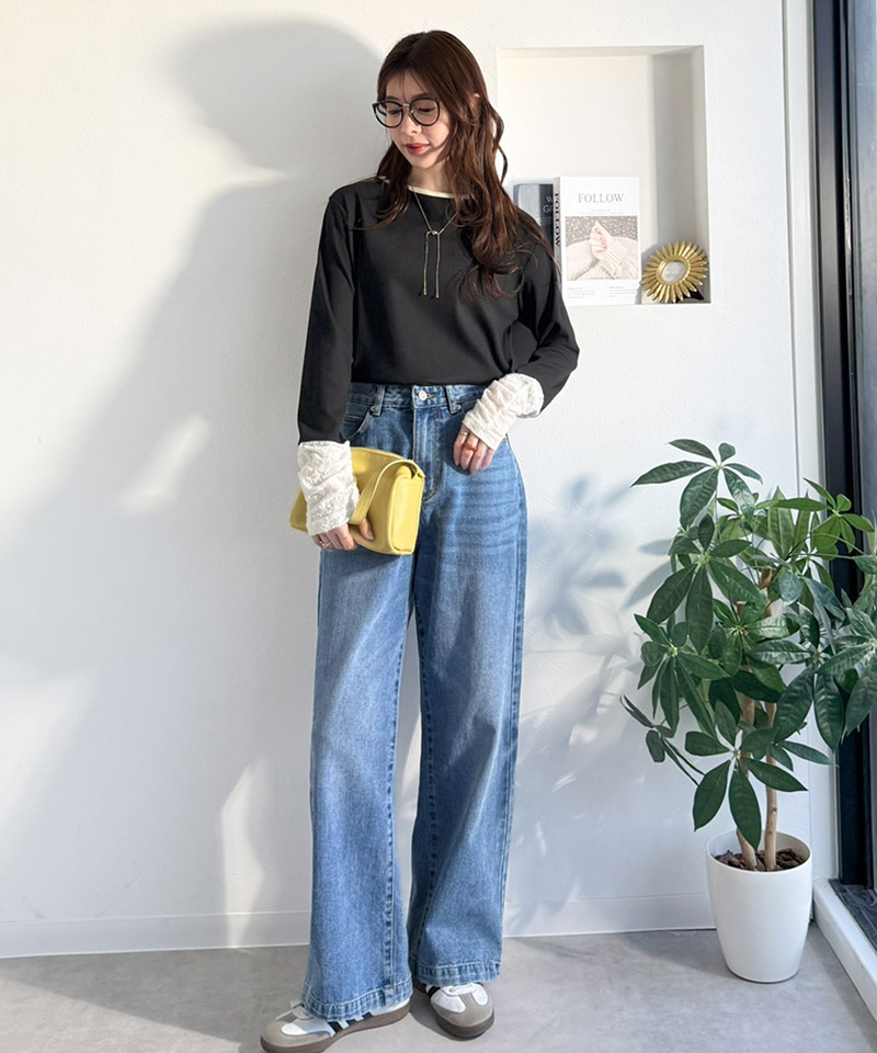 【 クラシカルエルフ classical elf 】カットソー 長袖 レディース トップス ジャガード 切り替え リブ 立体感 配色デザイン ふくれジャガード コンパクト | classicalelf | 07