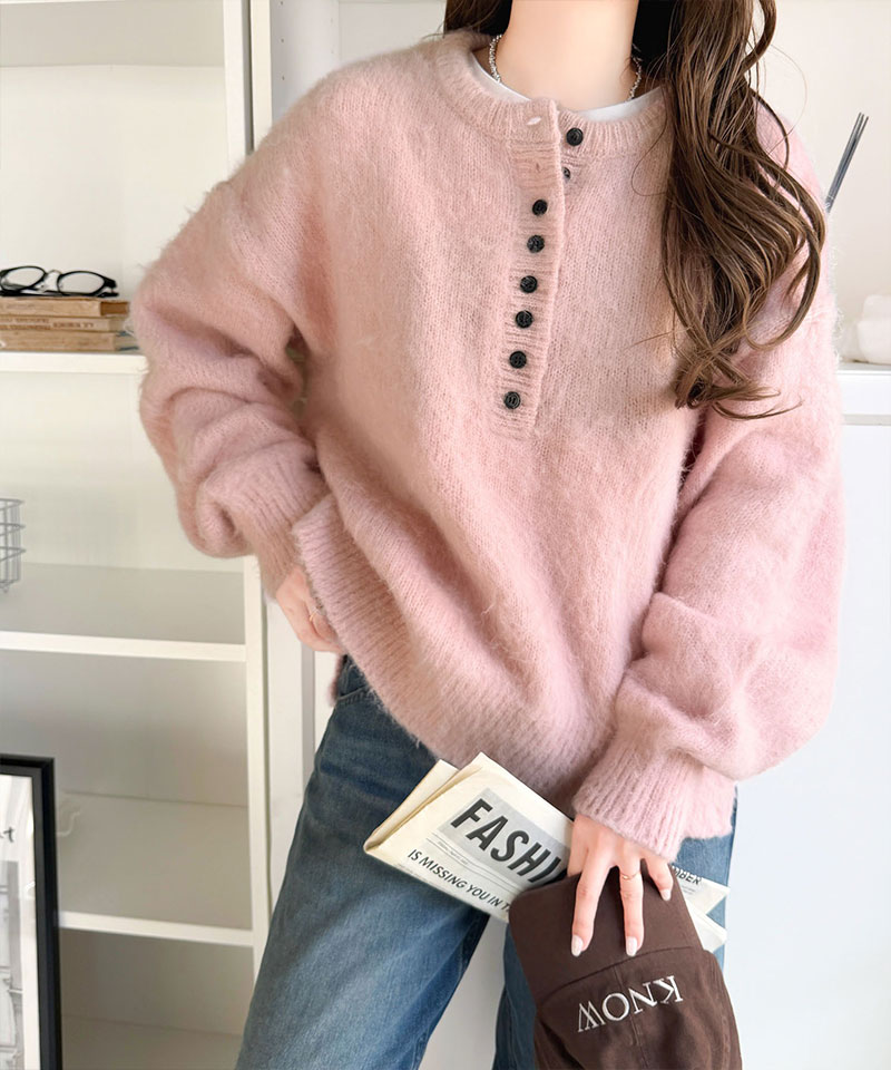 豊富な7色展開！お気に入りの色を見つけよう！ふんわり起毛ヘンリーネックニット Classical Elf クラシカルエルフ ce1380017 | classicalelf | 14