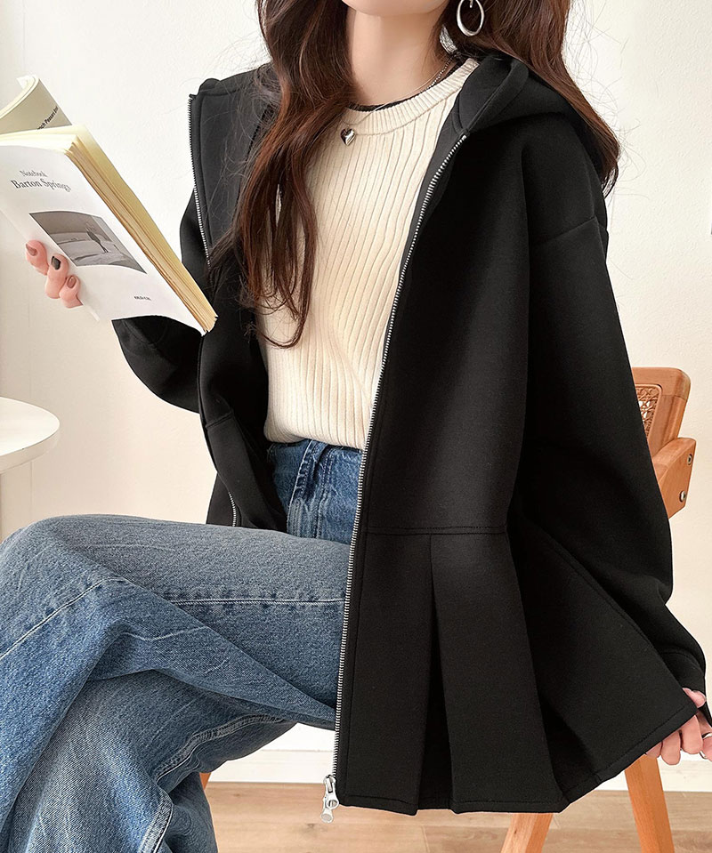 【 クラシカルエルフ classical elf 】 パーカー レディース 春 トップス ダブルジップ ペプラム マシュマロ ダンボールパーカー 大人フーディー | classicalelf | 03