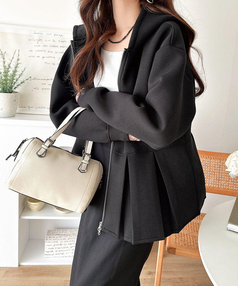 【 クラシカルエルフ classical elf 】 パーカー レディース 春 トップス ダブルジップ ペプラム マシュマロ ダンボールパーカー 大人フーディー | classicalelf | 04