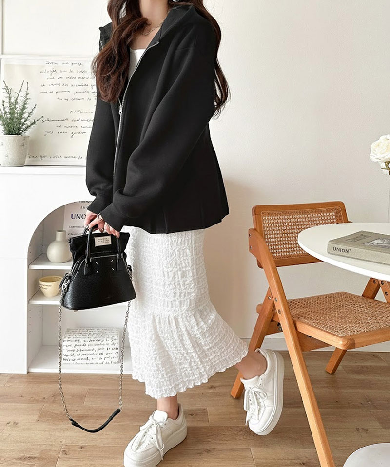 【 クラシカルエルフ classical elf 】 パーカー レディース 春 トップス ダブルジップ ペプラム マシュマロ ダンボールパーカー 大人フーディー | classicalelf | 06