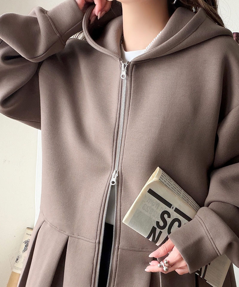 【 クラシカルエルフ classical elf 】 パーカー レディース 春 トップス ダブルジップ ペプラム マシュマロ ダンボールパーカー 大人フーディー | classicalelf | 09