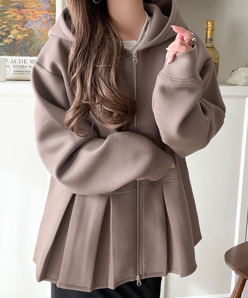 【 クラシカルエルフ classical elf 】 パーカー レディース 春 トップス ダブルジップ ペプラム マシュマロ ダンボールパーカー 大人フーディー | classicalelf | 10