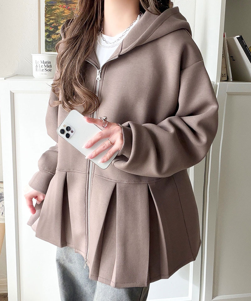 【 クラシカルエルフ classical elf 】 パーカー レディース 春 トップス ダブルジップ ペプラム マシュマロ ダンボールパーカー 大人フーディー | classicalelf | 11