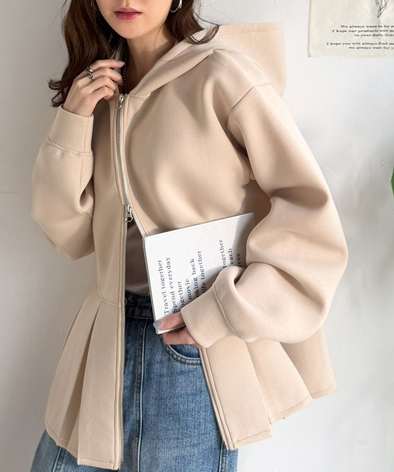 【 クラシカルエルフ classical elf 】 パーカー レディース 春 トップス ダブルジップ ペプラム マシュマロ ダンボールパーカー 大人フーディー | classicalelf | 13