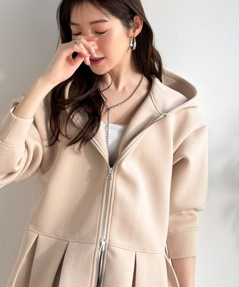 【 クラシカルエルフ classical elf 】 パーカー レディース 春 トップス ダブルジップ ペプラム マシュマロ ダンボールパーカー 大人フーディー | classicalelf | 15