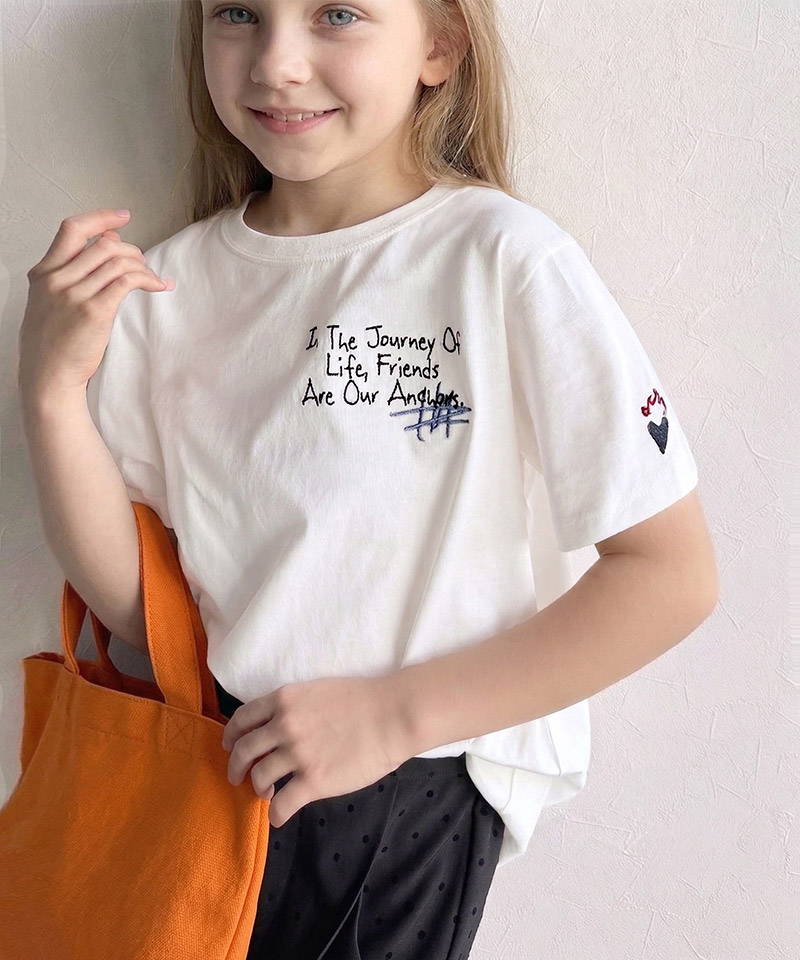 【キッズ】綿100%らくがき風刺繍 無地＆ボーダー柄半袖Tシャツ Classical Elf クラシカルエルフ ck1260396 | classicalelf | 04