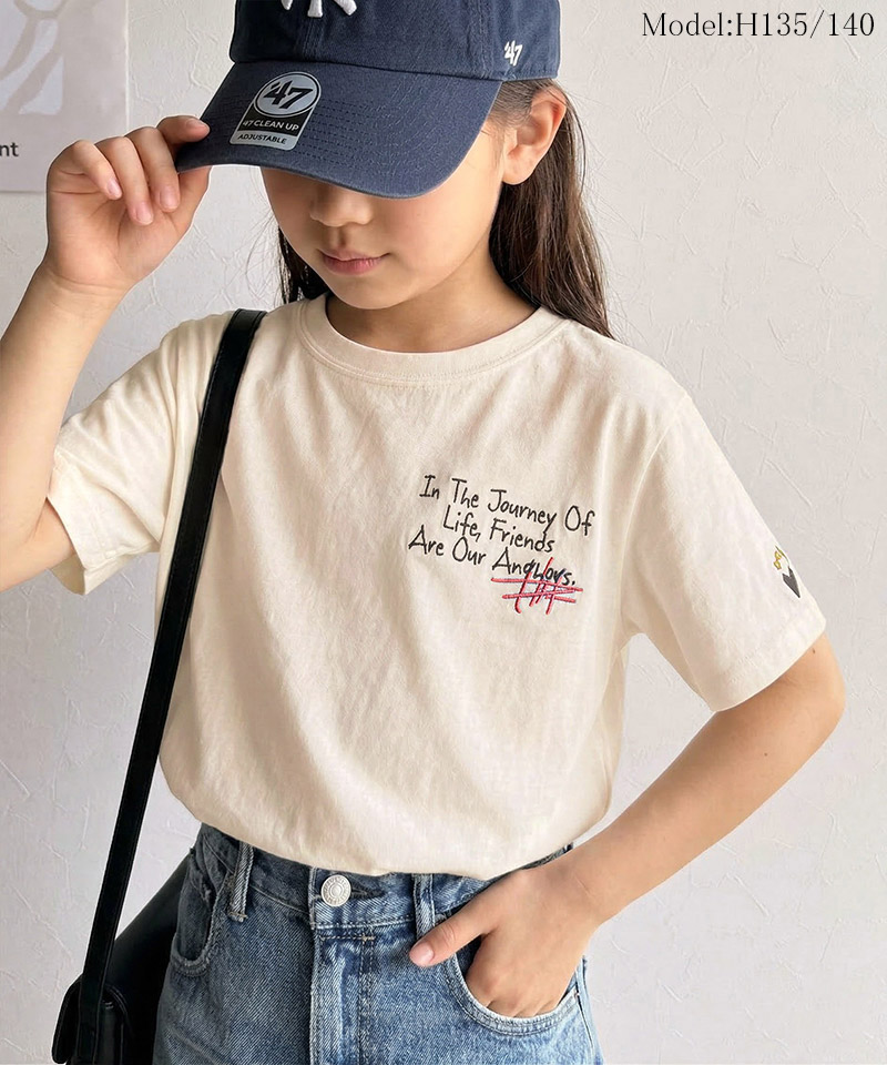 【キッズ】綿100%らくがき風刺繍 無地＆ボーダー柄半袖Tシャツ Classical Elf クラシカルエルフ ck1260396 | classicalelf | 07