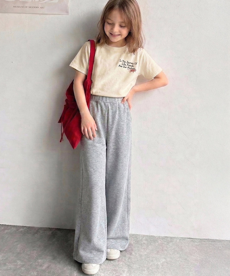 【キッズ】綿100%らくがき風刺繍 無地＆ボーダー柄半袖Tシャツ Classical Elf クラシカルエルフ ck1260396 | classicalelf | 09