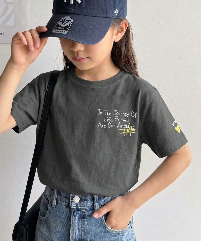 【キッズ】綿100%らくがき風刺繍 無地＆ボーダー柄半袖Tシャツ Classical Elf クラシカルエルフ ck1260396 | classicalelf | 15