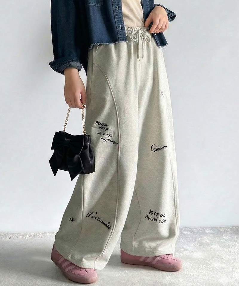 【キッズ】親子リンクコーデ可能◎ランダム刺繍裏毛スウェットワイドパンツ Classical Elf クラシカルエルフ ck1260423 | classicalelf | 11