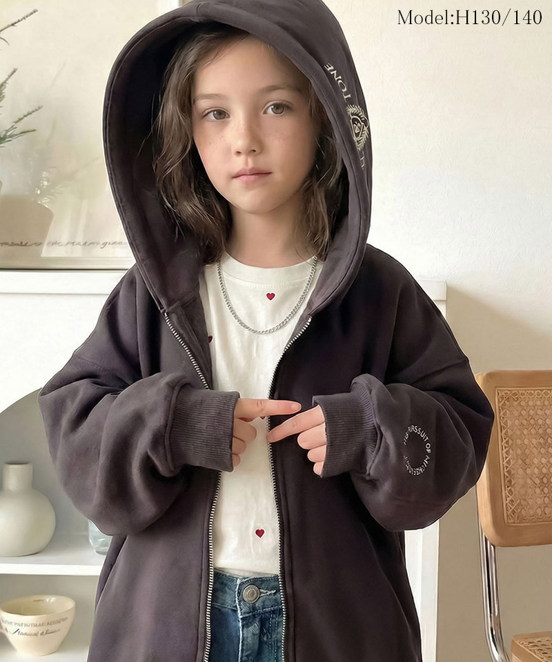 【 クラシカルエルフ classical elf 】パーカー キッズ 女の子 男の子 トップス 裏起毛 クロップド丈 ワイド 親子コーデ 姉妹 兄弟 男女兼用 ユニセックス | classicalelf | 02