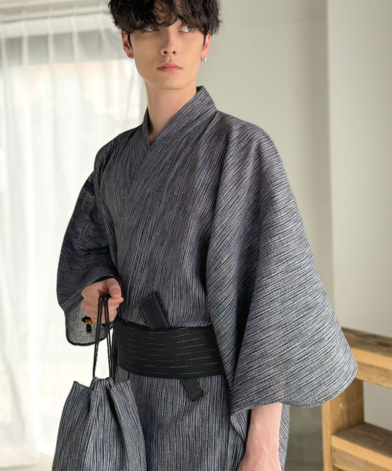 【5点セット】届いたその日から楽しめる。綿100％しじら織りメンズ浴衣 Classical Elf クラシカルエルフ cm1070225 | classicalelf | 12