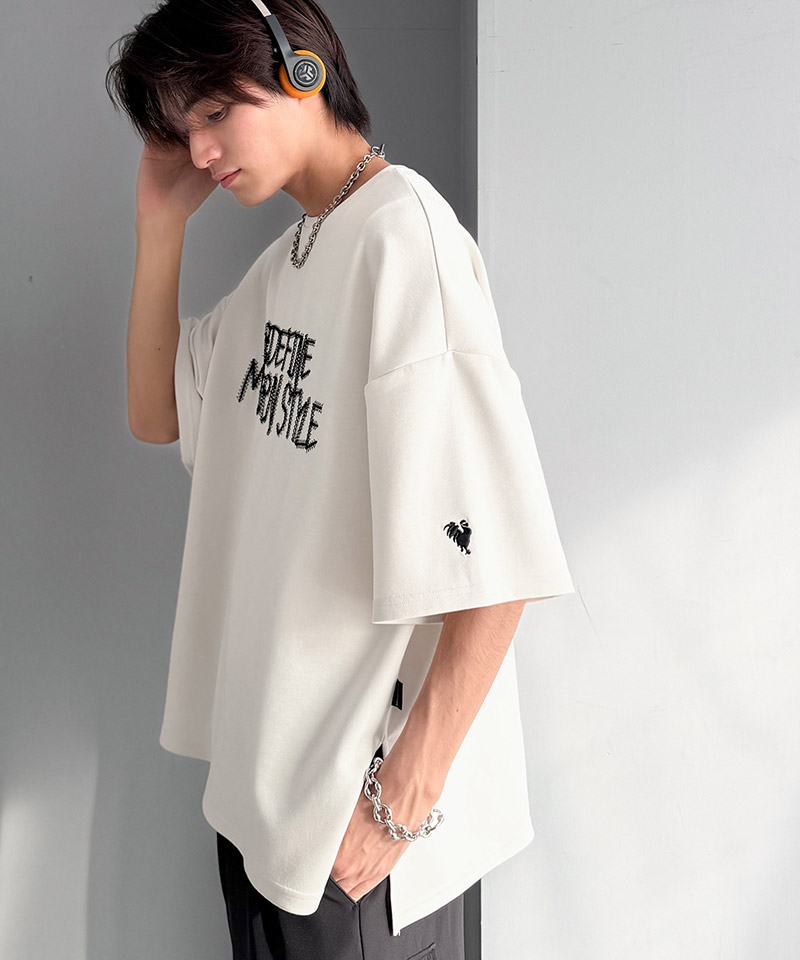 【Classical Origin】 tシャツ メンズ 半袖 トップス 刺繍 3D 立体 ドレープ 半袖 主役級 シンプル 立体コード 落ち感 オーバーサイズ | classicalelf | 05