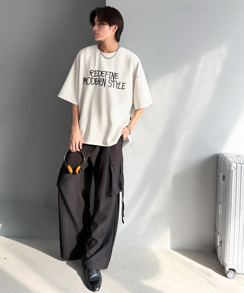 【Classical Origin】 tシャツ メンズ 半袖 トップス 刺繍 3D 立体 ドレープ 半袖 主役級 シンプル 立体コード 落ち感 オーバーサイズ | classicalelf | 07