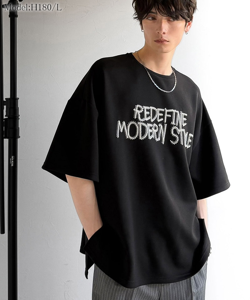 【Classical Origin】 tシャツ メンズ 半袖 トップス 刺繍 3D 立体 ドレープ 半袖 主役級 シンプル 立体コード 落ち感 オーバーサイズ | classicalelf | 09