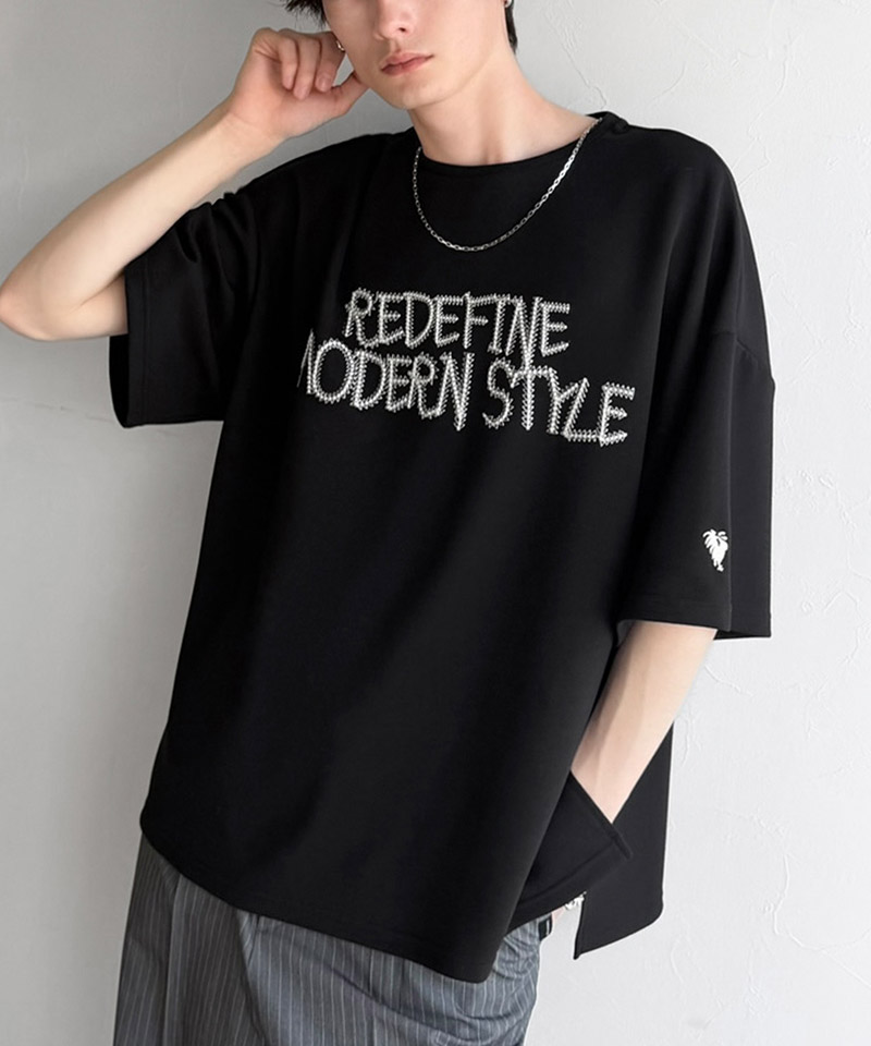 【Classical Origin】 tシャツ メンズ 半袖 トップス 刺繍 3D 立体 ドレープ 半袖 主役級 シンプル 立体コード 落ち感 オーバーサイズ | classicalelf | 12