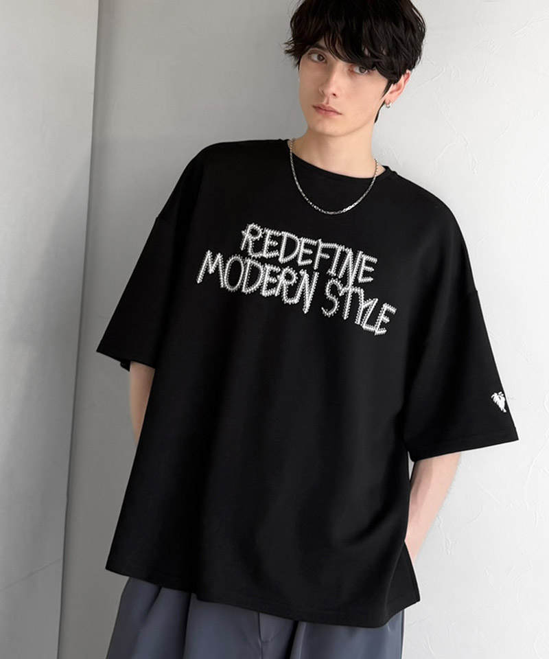 【Classical Origin】 tシャツ メンズ 半袖 トップス 刺繍 3D 立体 ドレープ 半袖 主役級 シンプル 立体コード 落ち感 オーバーサイズ | classicalelf | 14