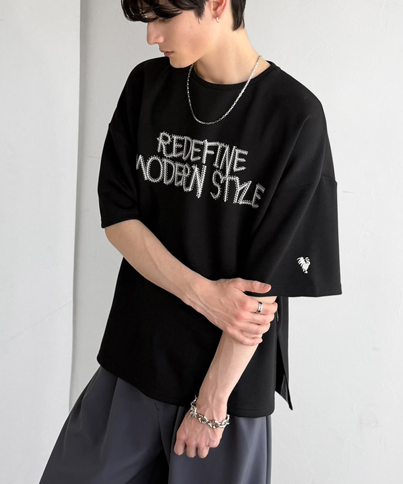 【Classical Origin】 tシャツ メンズ 半袖 トップス 刺繍 3D 立体 ドレープ 半袖 主役級 シンプル 立体コード 落ち感 オーバーサイズ | classicalelf | 15