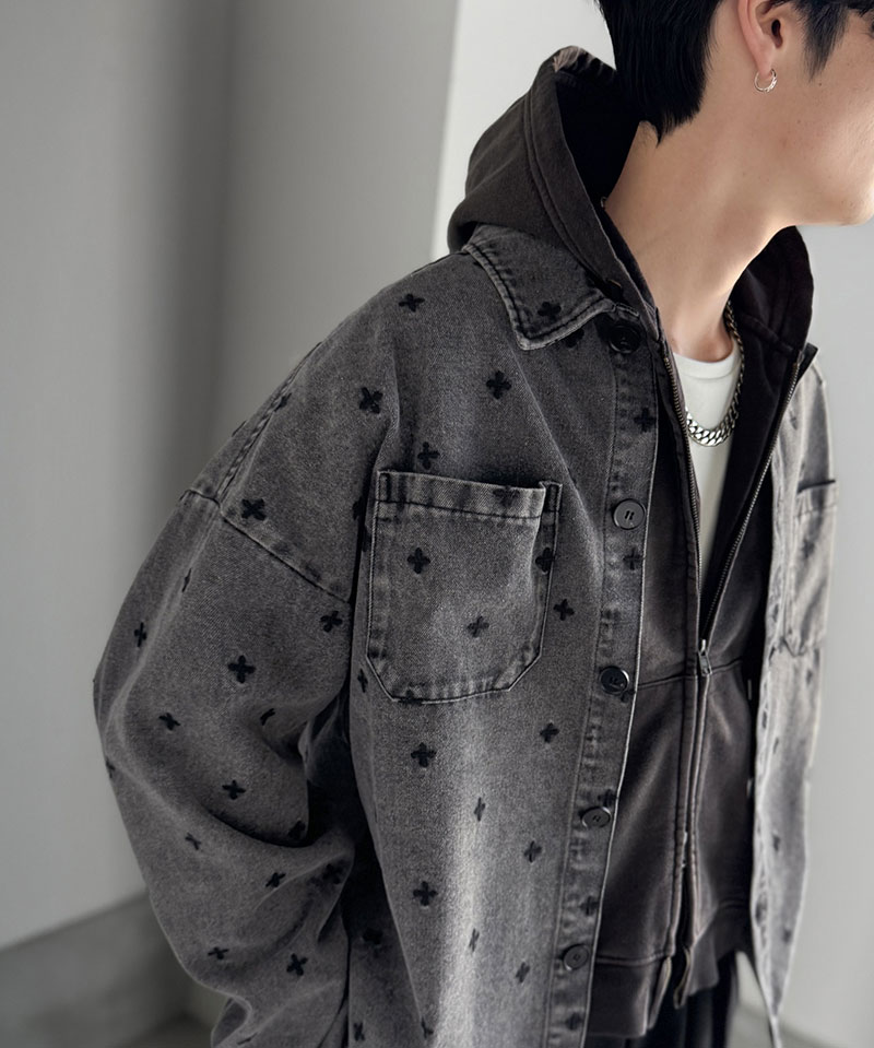 【Classical Origin】 シャツジャケット メンズ ゆったり アウター ジャケット メンズ 総柄刺繍 デニムジャケット シンプル 存在感 軽やか 日常 | classicalelf | 04