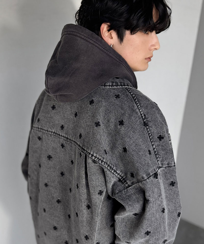 【Classical Origin】 シャツジャケット メンズ ゆったり アウター ジャケット メンズ 総柄刺繍 デニムジャケット シンプル 存在感 軽やか 日常 | classicalelf | 05