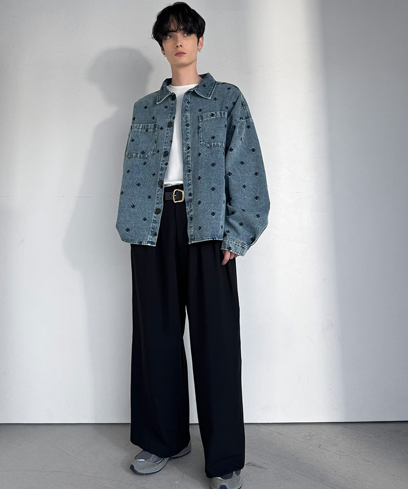 【Classical Origin】 シャツジャケット メンズ ゆったり アウター ジャケット メンズ 総柄刺繍 デニムジャケット シンプル 存在感 軽やか 日常 | classicalelf | 15